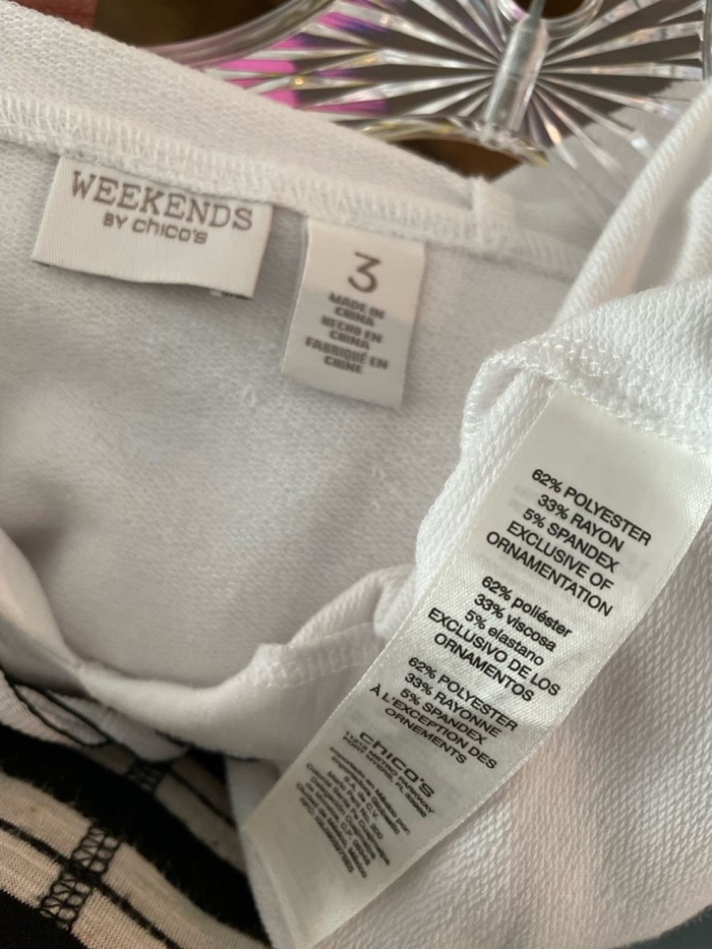 Weekends by Chico’s Hoodie Dress Size XL White Sporty Activewear Athleisure - Picture 10 of 11